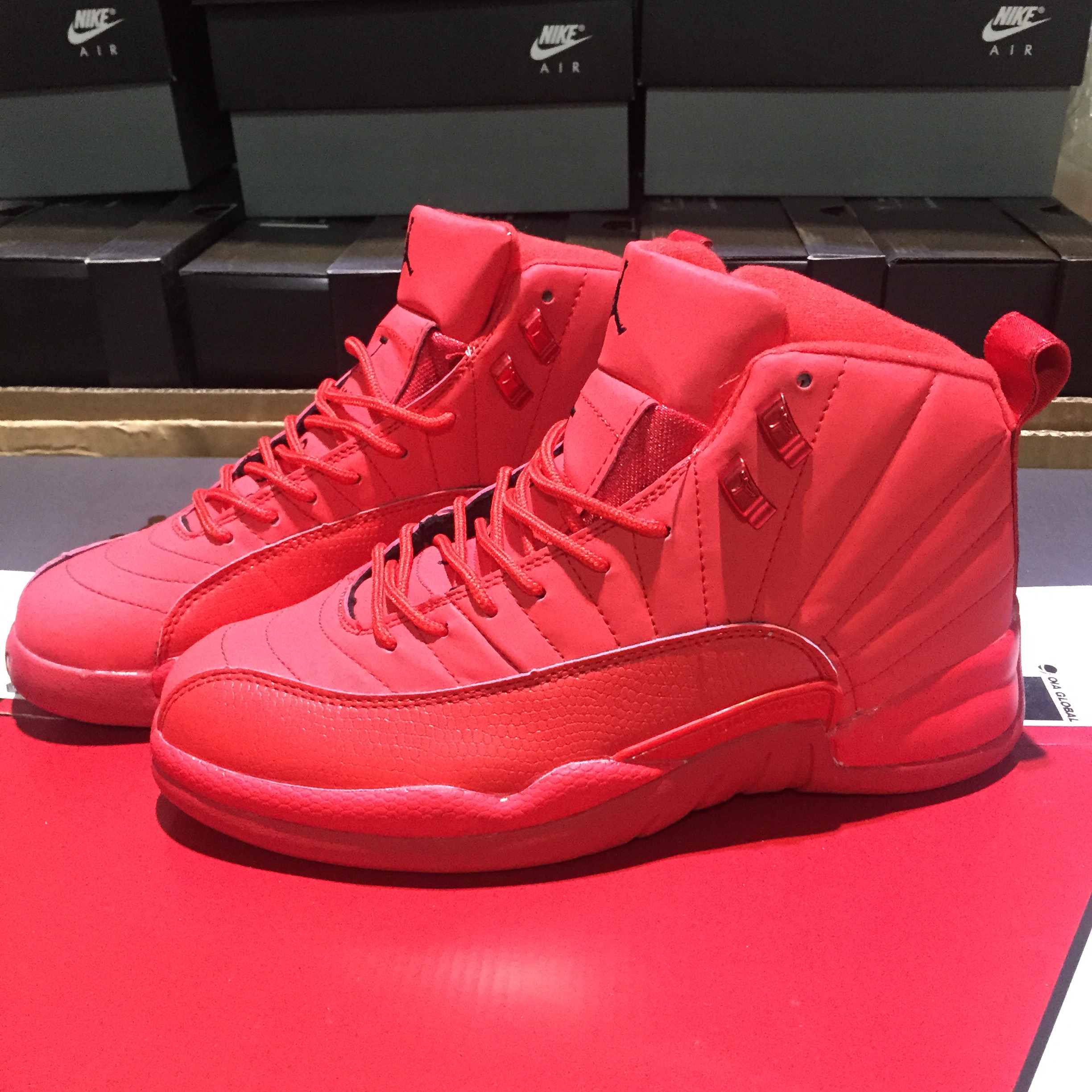 2018 Air Jordan 12 All Red Shoes - Click Image to Close